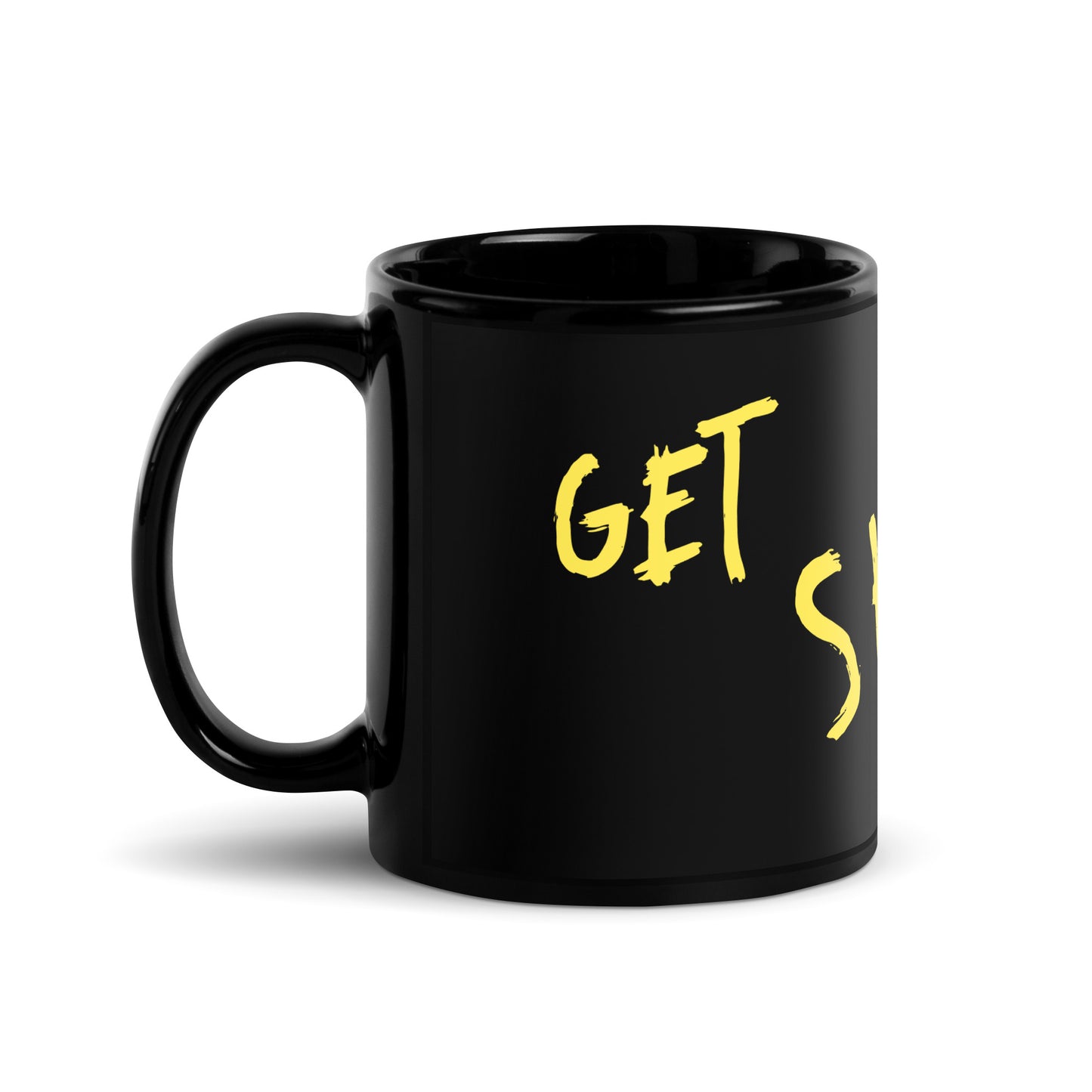 Black Glossy Mug - Get Shit Done! (Yellow)