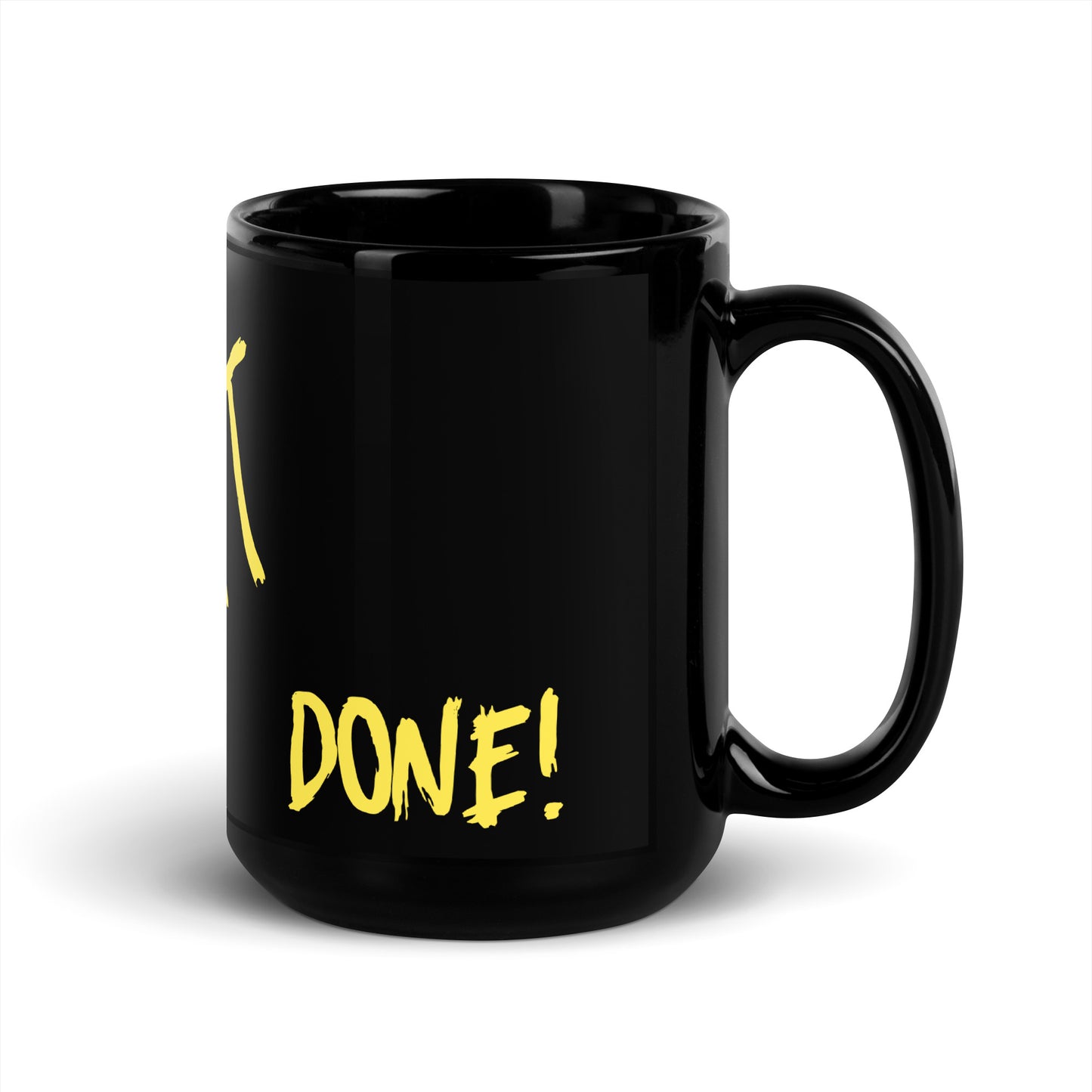 Black Glossy Mug - Get Shit Done! (Yellow)